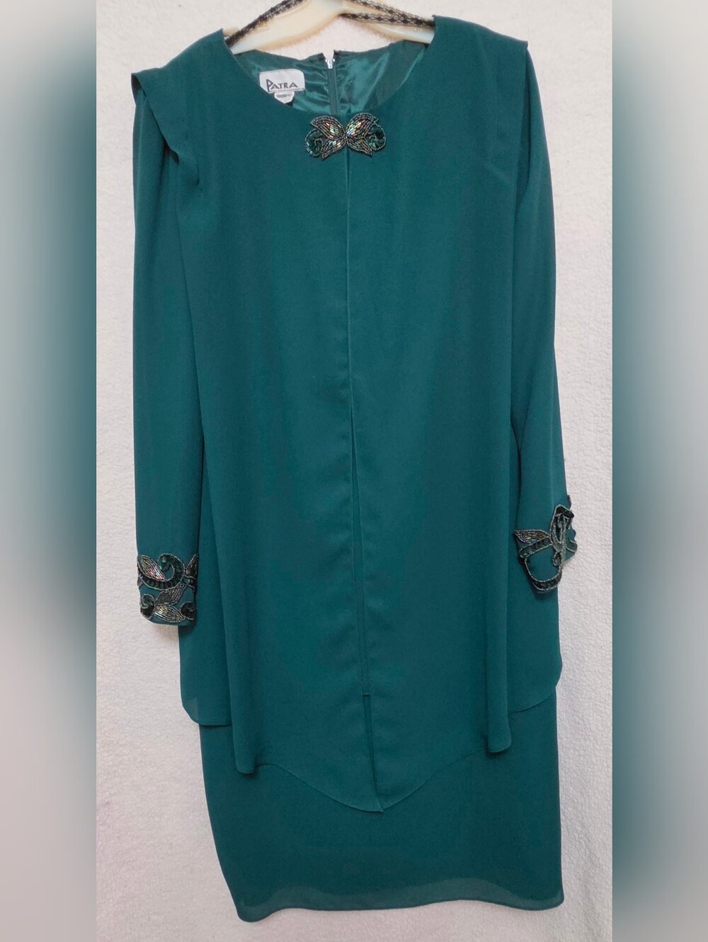 Vintage PatraTeal Embellished Women's Formal Dress